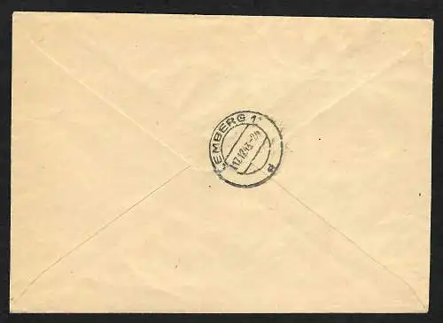 GG: Postsache Dienstpost Telegraphenamt Lemberg als Einschreiben an die Ostbahn