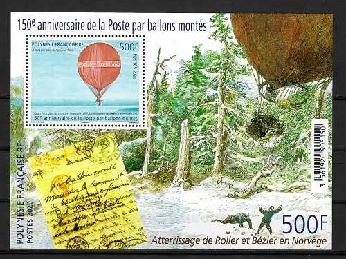 Polynesien 2020: 150 Jahre Ballonpost, **