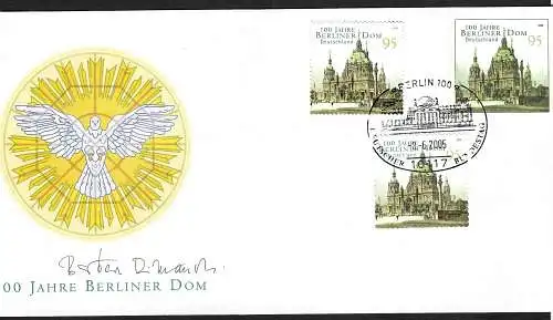 Bund 2005: 100 Jhare Berliner Dom, Sonderstempel Deutscher Bundestag