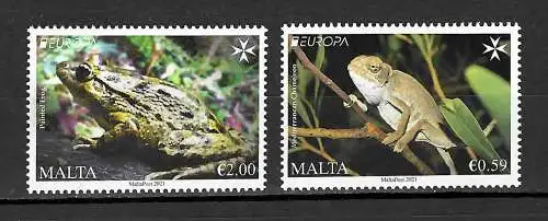 Malta 2021: Europa: Bedrohte Tiere, postfrisch