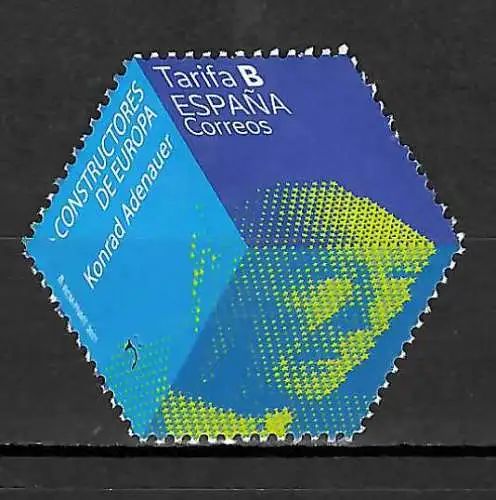 Spanien 2021: Constructores de Europa: Konrad Adenauer, postfrisch