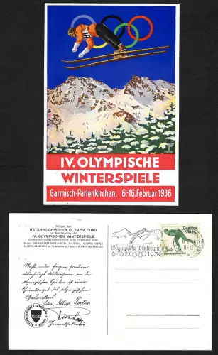 DR: IV. Olympische Spiele: Sonderkarte Garmisch-Partenkirchen 6.-16.2.1936