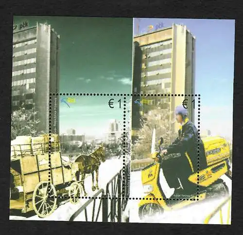 Kosovo 2013: Postfahrzeuge Europa, Block, postfrisch, MiNr. 349-350, Block #25