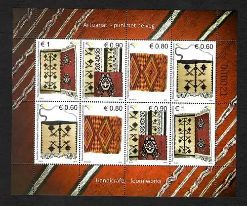 Kosovo 2014: Handicrafts - loom works, Block mnh - postfrisch