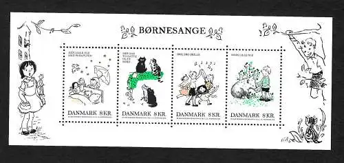 Dänemark: Block entzückende Kinderlieder, Bornesange, mnh