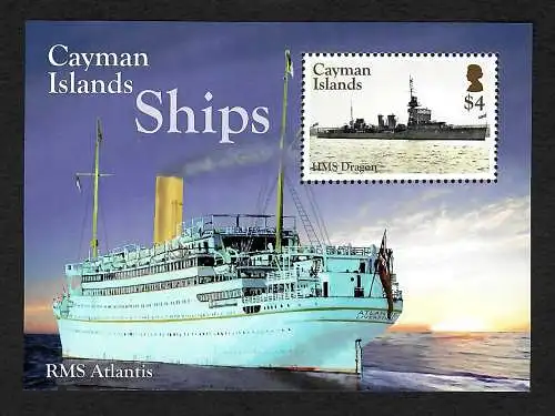 Cayman Islands: RMS Atlantis, Historische Schiffe, Block postfrisch