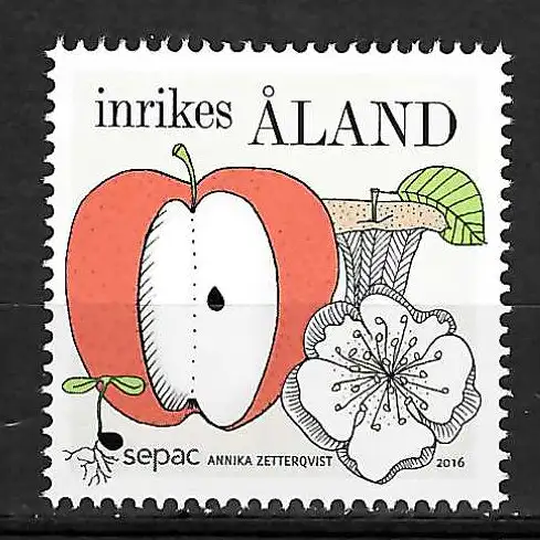 Aland 2016: SEPAC 2016, Jahreszeiten, Apfel, postfrisch