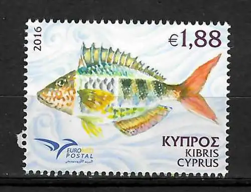 Zypern 2016: Fische, postfrisch