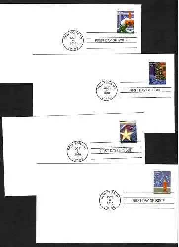 Forever USA: Christmas 2016, Weihnachtssterne, 4x FDC