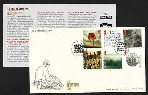 GB 2016: Great Naval Battle, The Great War, FDC, WWI