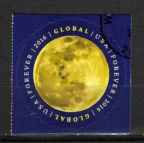 Forever USA 2016: Global - der Mond - moon, gestempelt
