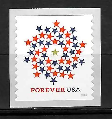 Forever USA 2016: Patriotische Spiralle von Sternen, postfrisch