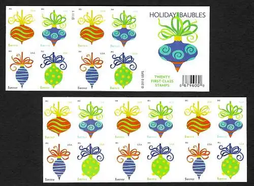 Forever USA 2011: Holiday Baubles, Twenty First class stamps, mnh
