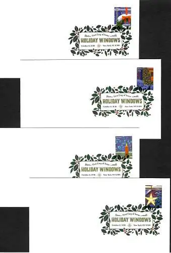 Forever USA 2016: Holiday Windows, New York, 4x FDC