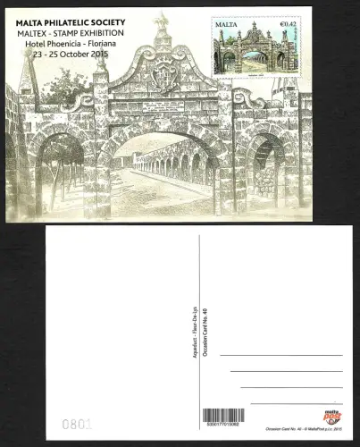 Malta 2015: Europa: Ganzsache Philatelic Society: MALTEX Stamp Exhibition, **