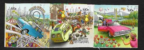 Australien: Road Trip Australia, 3x stamps, gestempelt