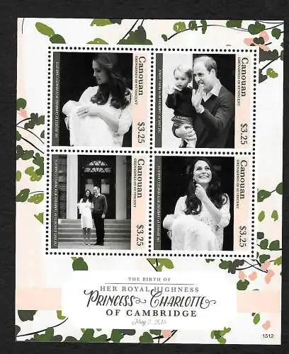Grenadines of St. Vincent Canouan: Princess Charlotte of Cambridge, mnh