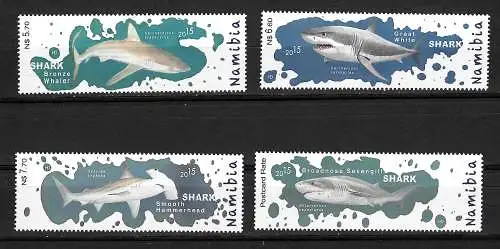 Namibia: Sharks - Haie, 4x Marken, mnh, postfrisch