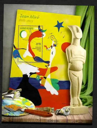 Guinea-Bissau 2016: Joan Miró, Block postfrisch