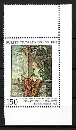 Liechtenstein 2016: Gemeinschaftsausgabe mit der Tschecheskowakei, Gerrit Dou **