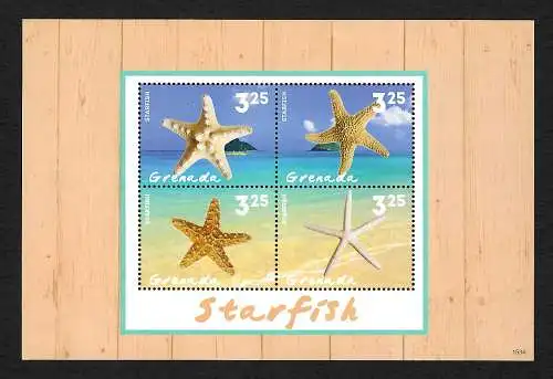 Grenada: Starfisch - Seestern, postfrischer Block, **