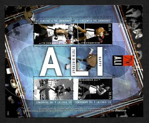 St. Vincent 2016: Mohammad Ali, 70th Birthday, mnh