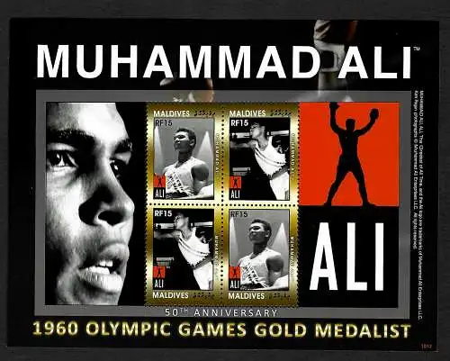 Maledives: Muhammad Ali, 1960 Olympic Games Gold Medalist, mnh