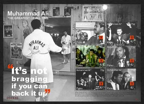 Palau: Muhammad Ali, The Greatest of all Time, Block mnh
