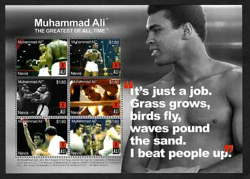 Nevis: Muhammad Ali, The Greatest of all Time, mnh
