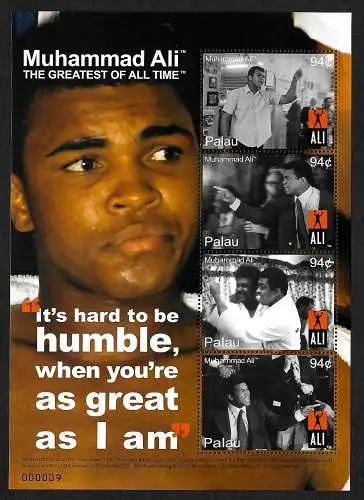 Palau: Muhammad Ali, The Greatest of all Time, mnh