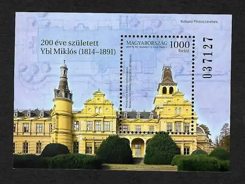 Ungarn 2014: 200. Geburstag von Miklós, Block #367, #5704, postfrisch **