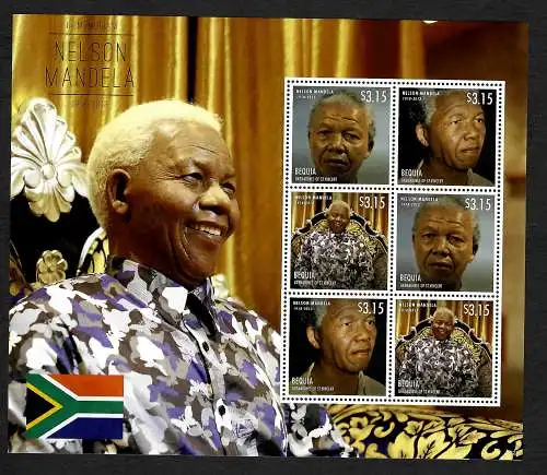 Grenadines of St. Vincent -Bequia-2013: Nelson Mandela, mnh