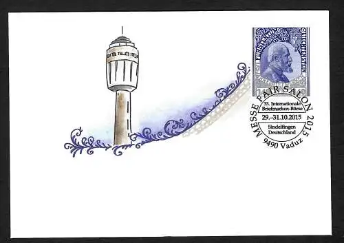 Liechtenstein 2015: Messe: BriefmarkenausstellungSindelfingen, Ausstellungsbeleg