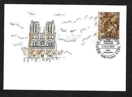 Liechtenstein 2015: Messe: Briefmarkenausstellung Herbstsalon, Ausstellungsbeleg