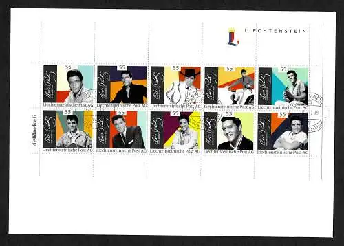 Liechtenstein 2015: 80. Geburtstag Elvis Presley, Kleinbogen als FDC