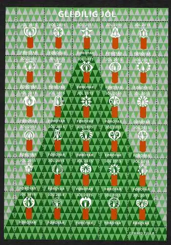 Farör 2015: Weihnachten, Vignettenbogen, postfrisch