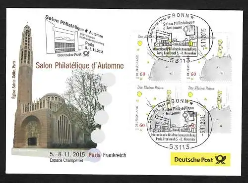 Bund 2015: Salon Philaeélique d'  Automne, Paris, Frankreich, Ausstellungsbeleg