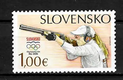 Slowakei 2016: Olympiade Rio 2016, schießen, shooting, postfrisch