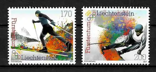 Liechtenstein 2017: Olympiade: Langlauf, Abfahrt - Ski, postfrisch