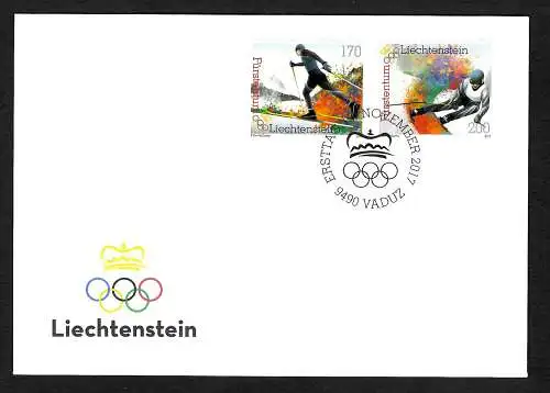 Liechtenstein 2017: Olympiade: Langlauf, Abfahrt - Ski, FDC