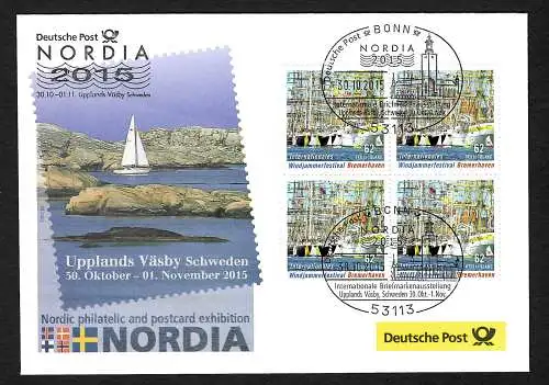 Bund 2015: NORIA, Briefmarkenausstellung Väsby, Ausstellungsbeleg