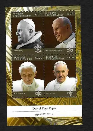 St. Vincent&Grenadines 2014: Day of Four Popes, mnh