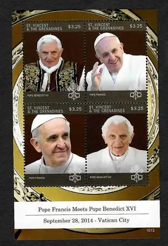 St. Vincent&Grenadines 2014: Pope Francis Meets Pope Benedict XVI, **