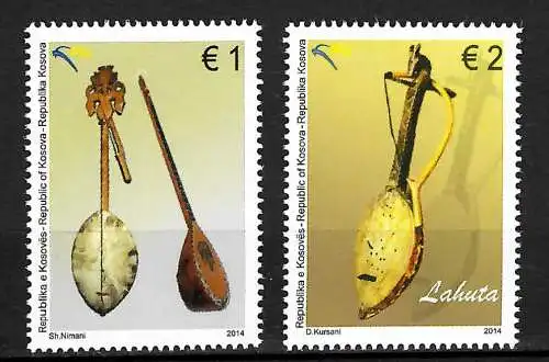 Kosovo 2014: Musikinstrumente, #282-283, postfrisch