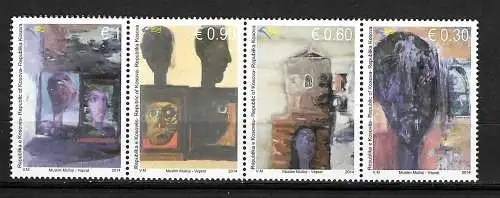 Kosovo 2014: Muslim Mulliqi, 4x Briefmarken zusammenhängend, postfrisch
