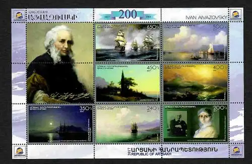 Berg-Karabach 2017: 200. Geburtstag von Ivan Aivazovsky, postfrisch, **