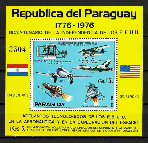 Paraguay: Fortschritt der Weltraumforschung, Block #261, postfrisch