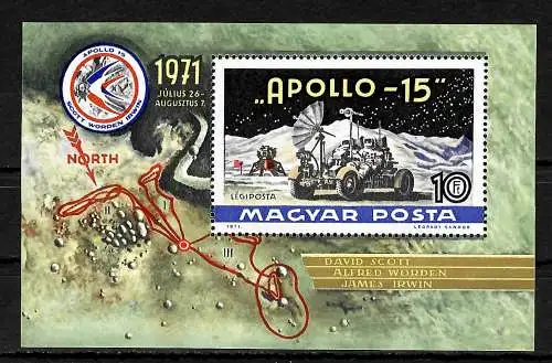 Ungarn: Apollo 15, Block  #87A, postfrisch