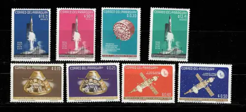 Paraguay: Amerikanische Raumfahrt, gezähnt, #1311-1318