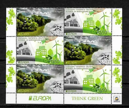 Berg-Karabach 2016: EUROPA Denke grün, think green, postfrisch